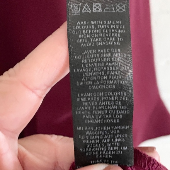 ASOS Mini Shirt Dress Button down Long Tulip sleeve Princess shoulder Burgundy 4 - Picture 9 of 14